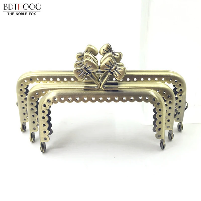 

New 10pcs/lot Metal Frame Purse Handle Coins Bags Square Smooth Kiss Clasp Lock Frame For Bag Accessories 8.5/10.5/12.5cm