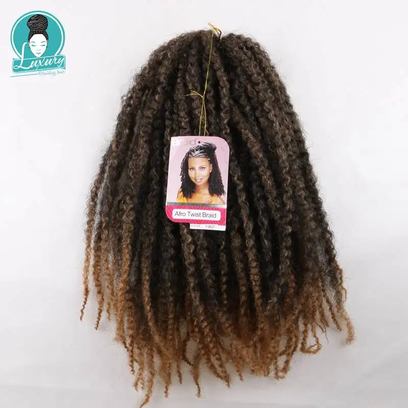 Luxury For Braiding 18 inch Ombre Marley Braids Hair Crochet Afro Kinky  Synthetic Braiding Hair Crochet Twist Braids