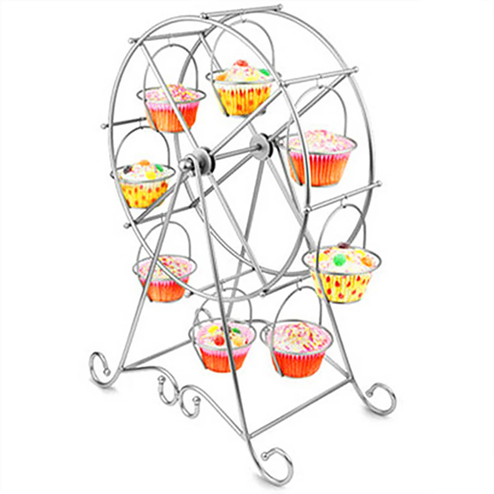 Горячая 8 чашки торт стенд металл колесо обозрения Дисплей стенд подстаканник вечерние украшение, подставка для капкейков свадебные на