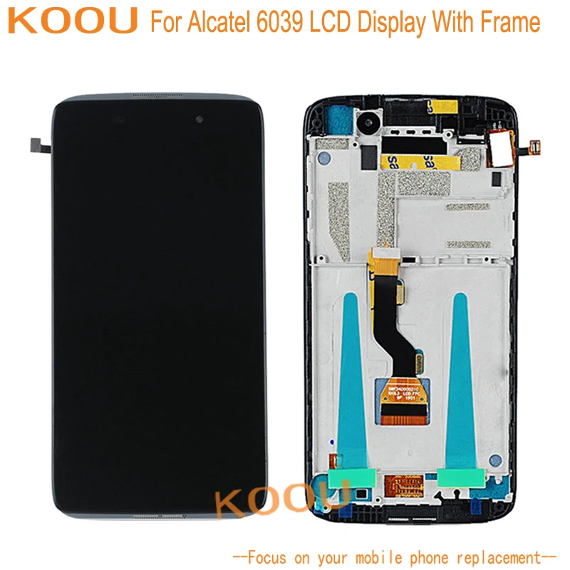 

LCD Screen Display For Alcatel One Touch Idol 3 OT6039 + Touch Screen Digitizer Assembly Replacement Parts With Frame For 6039