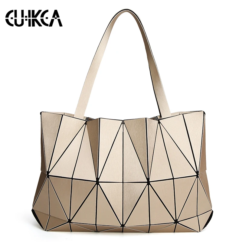 

New Women Bags Geometry Shoulder Bags Diamond Totes Messenger Bag Women Laser Folding Handbags Female Purse sac bolso