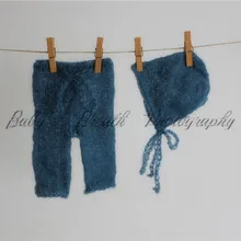 Новорожденный вязаный ангорковый реквизит вязаный мохеровый головной убор брюки набор Новорожденный Фотография реквизит