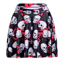 Popular Black Skull Women Sexy Pleated Skirts Tennis Bowling Bust Shorts Skirts Cool Girls Fitness Sport Apparel A Style Skirst