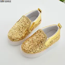 2017 Весна Повседневная детская обувь с легкими ребенка спортивная обувь Обувь для девочек Бег световой Обувь для принцессы Спортивная обувь