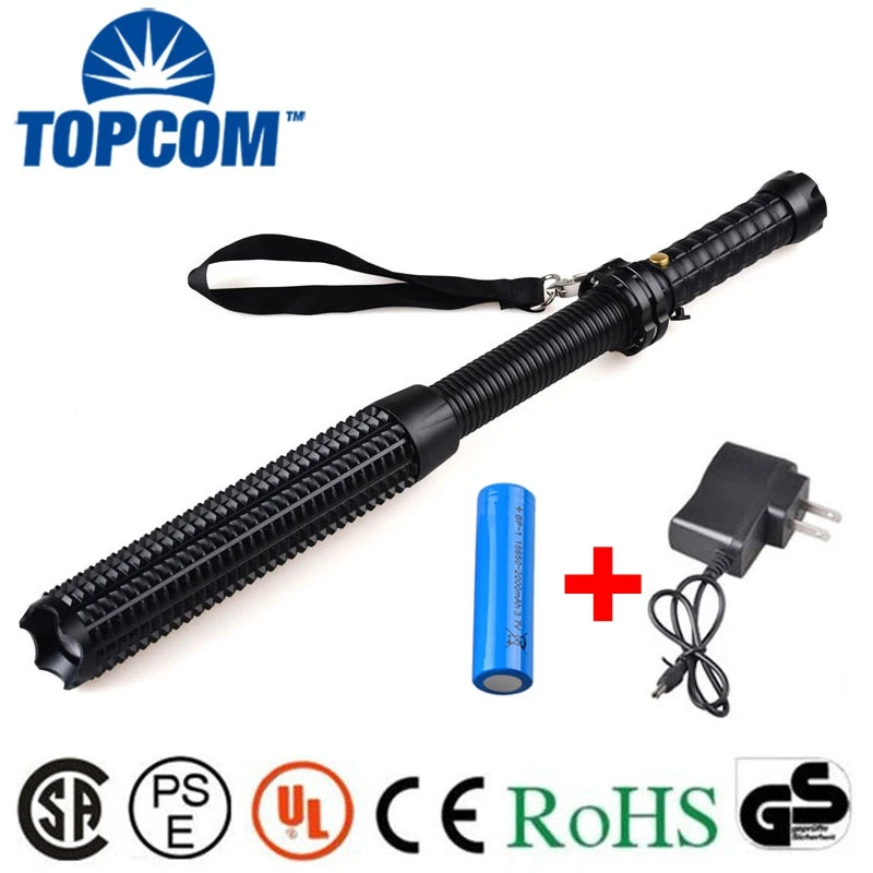 

[Free ship] 2000LM XML T6 Telescopic Zoom Long Tactical Self Defense LED Flashlight Torch Light Baseball Bat