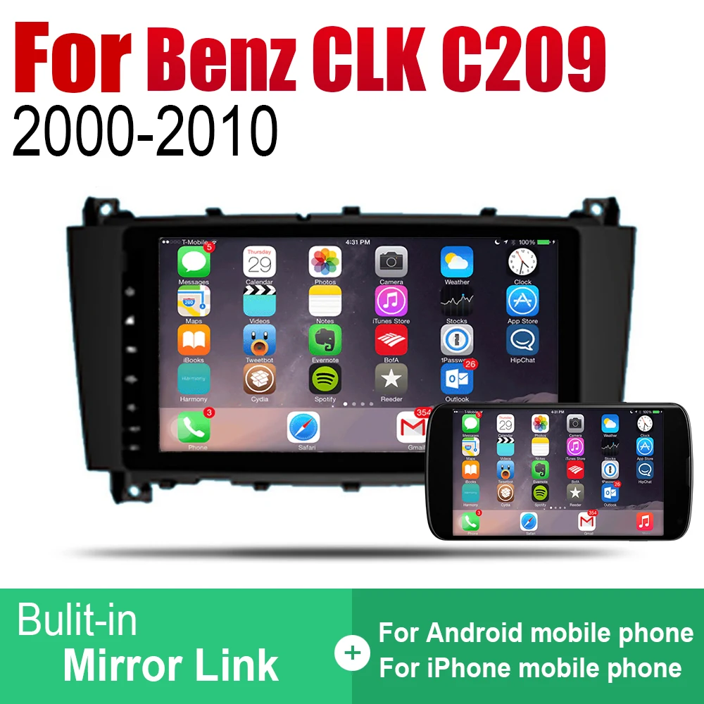 Perfect Auto Player GPS Navigation For Mercedes Benz CLK Class C209 A209 2000~2010 NTG Car Android Multimedia System Screen Radio Stereo 4