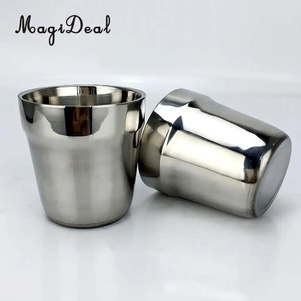 3x 180ml Modern Stainless Steel Cups Pint Cup Coffee Beer Mug Kids Tumbler