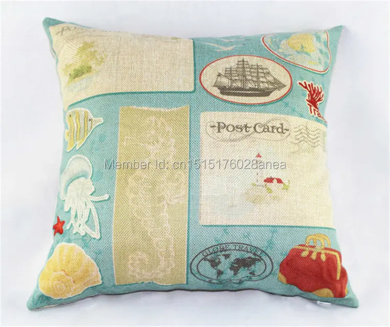 Free Shipping 160Pattern 40/45/50/60cm Ocean Style Polyester Digital Print Pillow Case HT-PCILPC-B-5-11