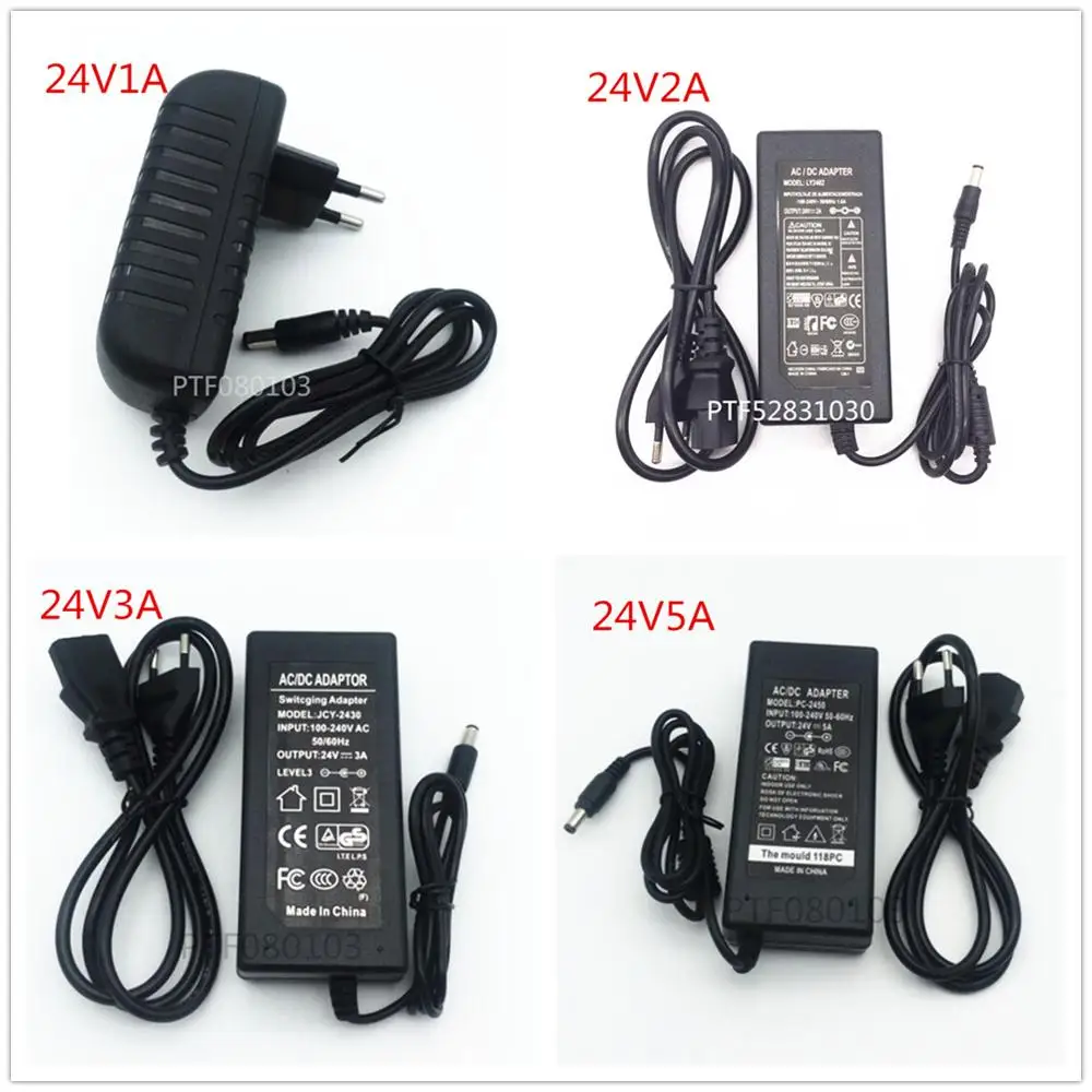 24V DC Power Supply 2A 48W AC/DC Adapter 100 240V AC to DC 24 Volt 2 Amp  Convert