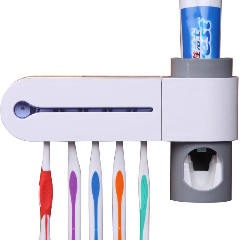 2 в 1 ультрафиолетовая зубная щетка держатель костюм weishujie зубная щетка стерилизатор ленивый человек зубная паста соковыжималка зубная настенная вешалка