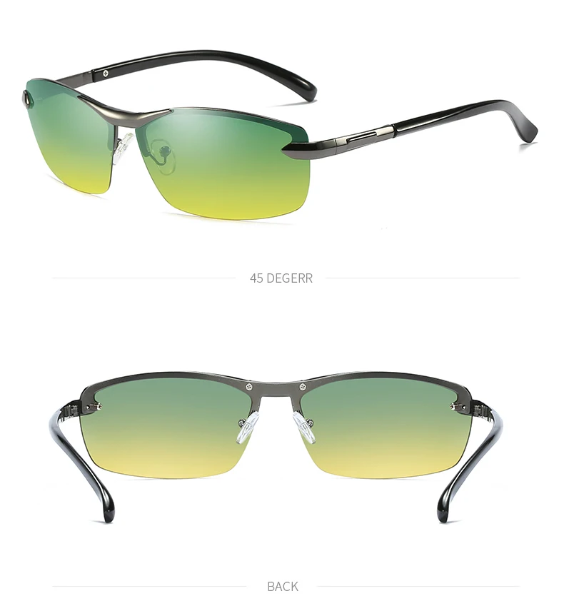 Поляризованные солнцезащитные очки ночного видения, мужские очки для вождения, блок, высокий луч, день и ночь, двойное использование, очки с антибликовым покрытием, UV400, защита оттенков