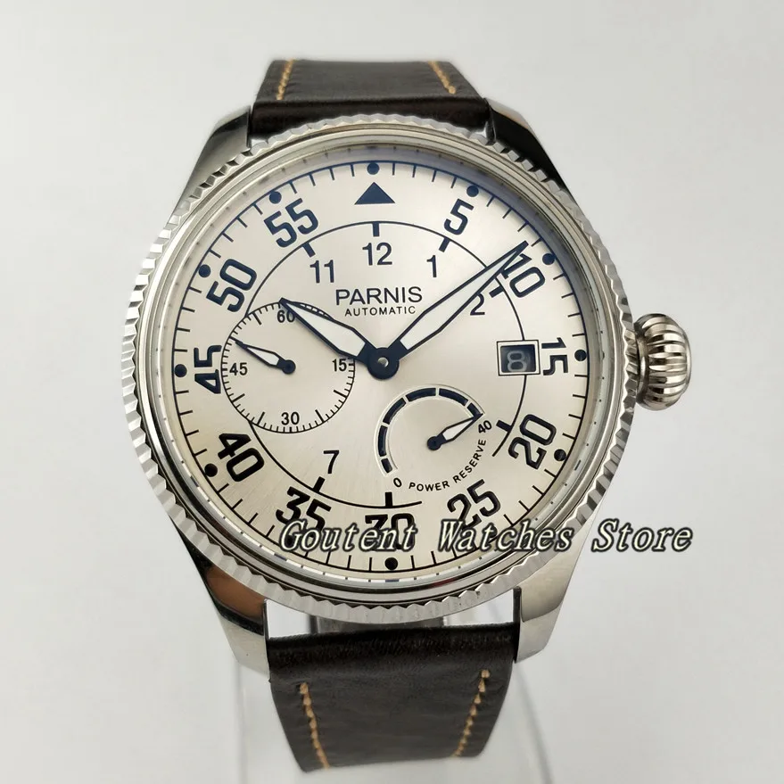 

45mm Parnis SS. Case Power Reserve Seagull Automatic Movement Men's Watch