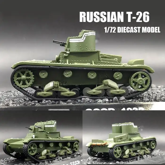 WWII RUSSIAN T-26 Tank 1/72 diecast Model Soviet Light infantry Tank 
