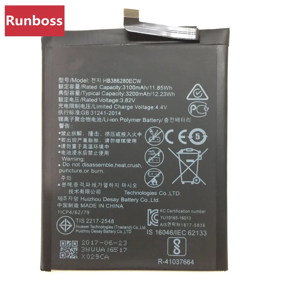 

New 3200mAh HB386280ECW Battery For Huawei P10 Ascend P10 VTR-L09 VTR-L29 VTR-AL00 VTR-TL00 Mobile Phone Batteries + Tools
