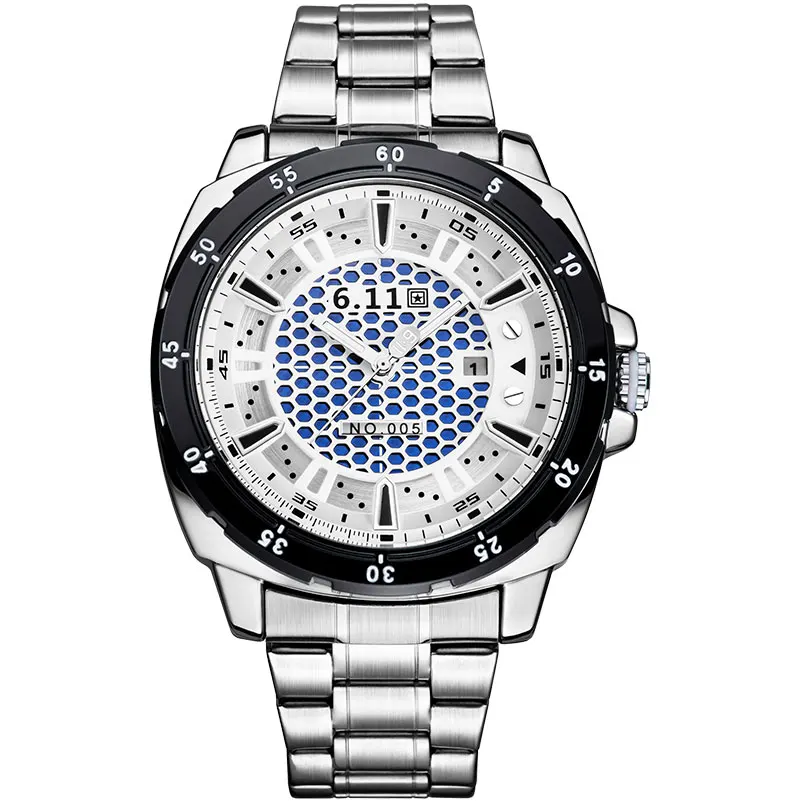 6 11 fashion men sport quartz watches casual brand skeleton solar powered watches steel band 30M