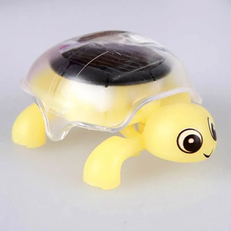 Мини движущаяся Солнечная энергия гаджет подарок милая черепаха развивающая игрушка солнечные игрушки - Цвет: Цвет: желтый