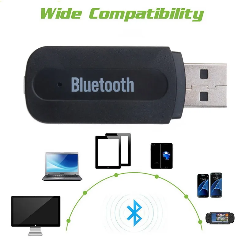 

3.5mm jack USB Bluetooth Receiver 2.1 Music Audio Adapter Stereo Audio to Speaker Sound Box with 3.5mm cable for IOS Android