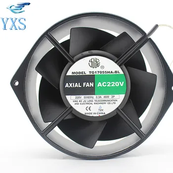 

TG17055HA2BL AC 220V 0.3A 46W 50/60HZ 3100RPM Double Ball Bearing 17255 17CM 172*150*55mm 2 Wires Silent Cooling Fan