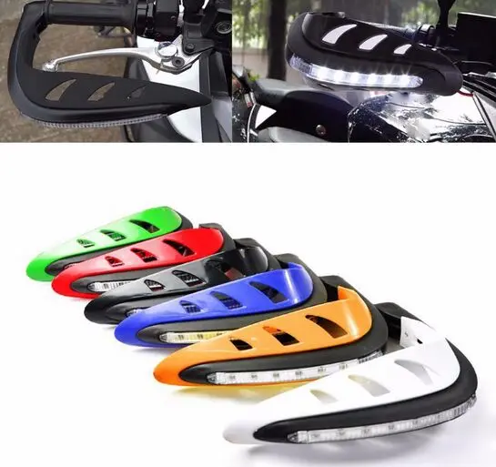 7/8" 22mm Handlebar Hand Guard Protector with LED Turn Signals White