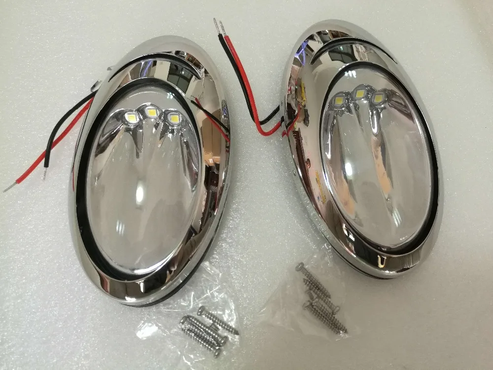12V LED Hull Side Surface Mount Docking Back Up Light Marine Boat ITC