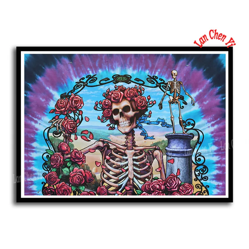 The Grateful Dead рок-музыка с покрытием бумажные плакаты настенные стикеры домашний Декор постер для бара/кафе 42*30 см - Цвет: Золотой