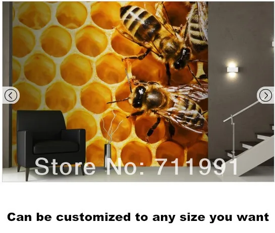 

Free shipping Bee Wallpaper Mural wallpaper