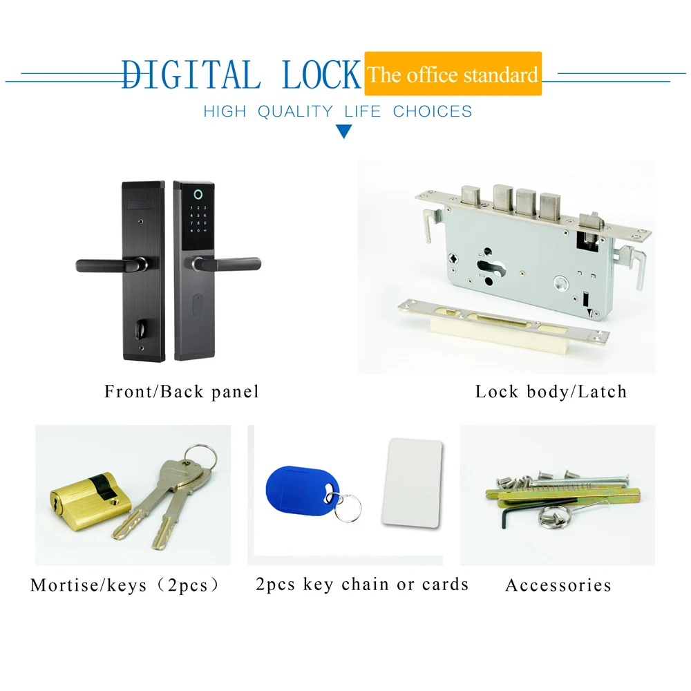 Биометрический дверной замок с защитой от отпечатков пальцев, цифровой электронный комбинированный дверной замок с паролем, умный вход для офиса и дома