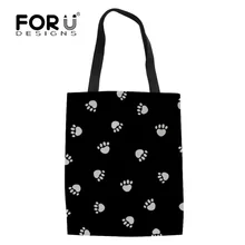 FORUDESIGNS/собаки узор многоразовый мешок для Для женщин девочек Повседневное сумки Сумки-холсты Эко Складная Сумочка шоппер Bolsa