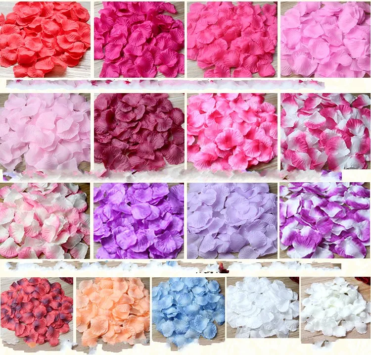 2000piece/lot 5*5cm Romantic silk Rose petals for Wedding Decoration Romantic Artificial Rose Petals Wedding Flower Rose Flower