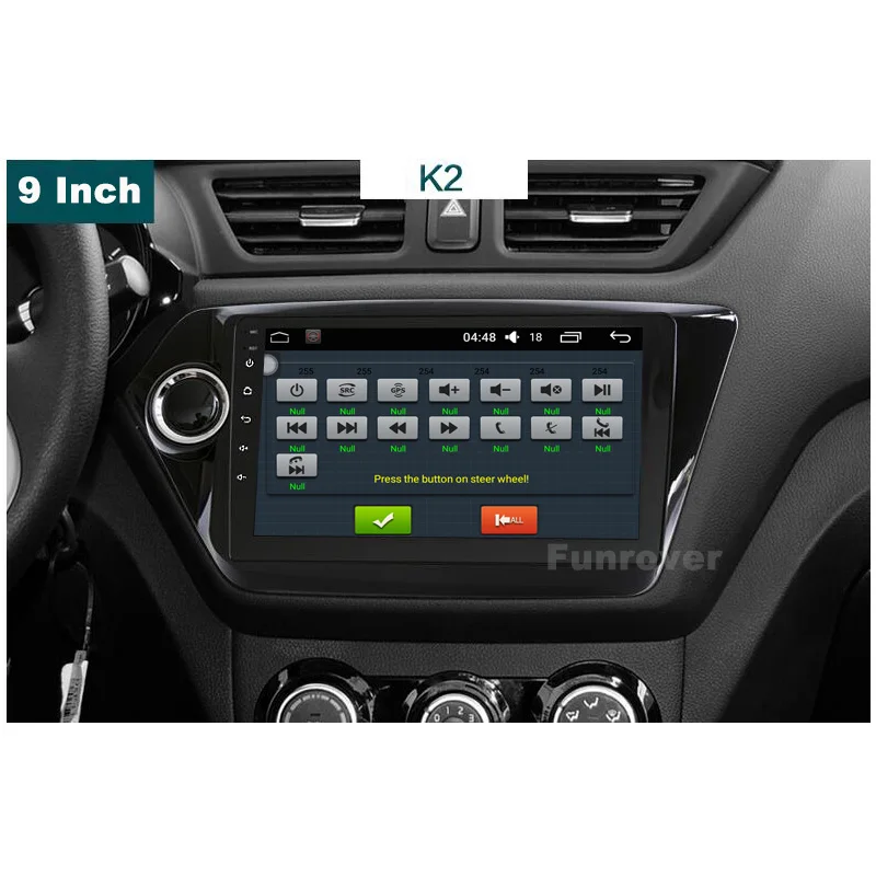 Cheap FUNROVER 2din Android 8.0 car dvd radio for Kia k2 rio 2010 2011 2012 2013 2014 2015 car gps navigation multimedia player stereo 1