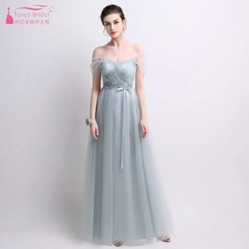 Long Silvery Tulle Simple Bridesmaid Dresses 2019 robe demoiselle d'honneur Dress For Wedding Party Woman JQ41 | Свадьбы и