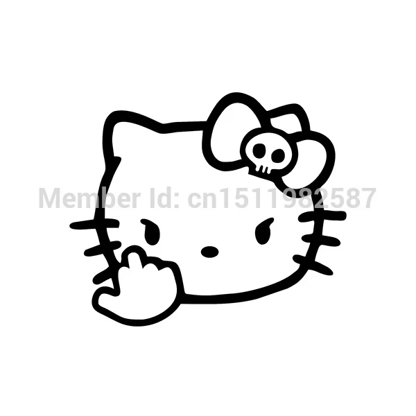 Grumpy Cat Middle Finger Decal - Funny JDM Sticker For Car Window, Laptop, Wall