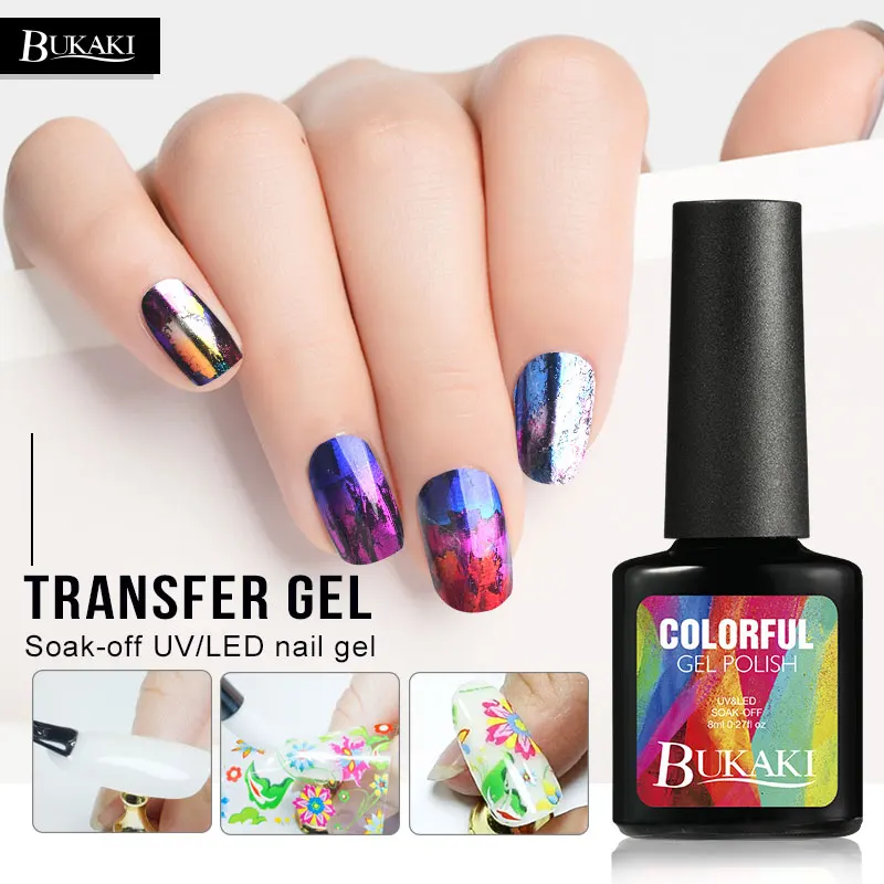 

BUKAKI Nail Foils Glue Manicure Nail Art Gel Varnish Starry Sky Stickers Transfer Adhesive Gel Varnish Manicure Image Nail Tool