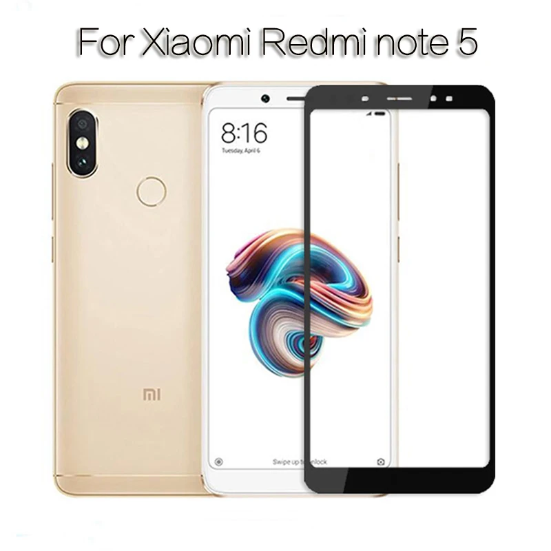 Полное покрытие из закаленного стекла для Xiaomi Redmi Note 5 Ультратонкий протектор