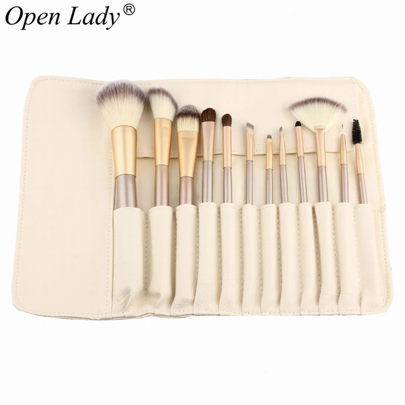 

12 Pcs Professional Makeup Brushes Set Soft Synthetic Make Up Brush Eyeshadow Eyeliner Lip Brush Kits With High Quality Bag