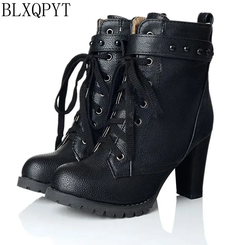 Женские ботильоны на шнуровке высоком каблуке размеры 34 43|autumn shoes|boots women sexyankle boots