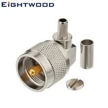 Eightwood 5 шт. UHF/PL259 штекер правый угол RF коаксиальный разъем адаптер обжимной LMR195 RG58 кабель для антенны Военная