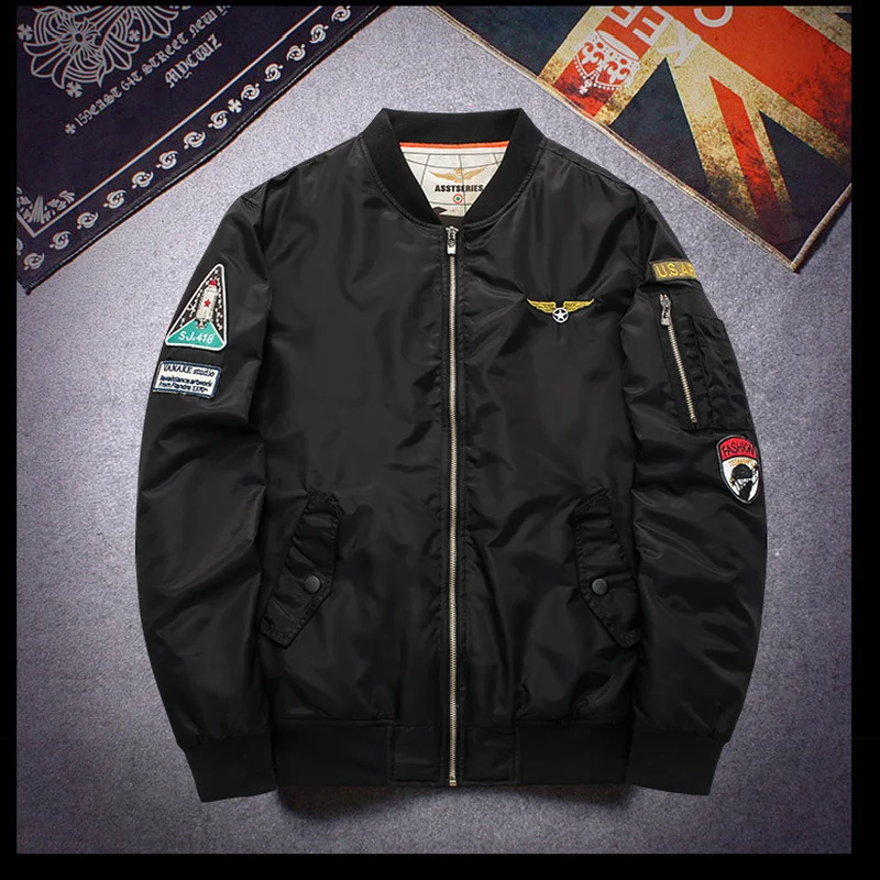 2109 autumn and winter large size men's cotton coat sports leisure collar jacket air force No. 1 MA01 pilot baseball uniform