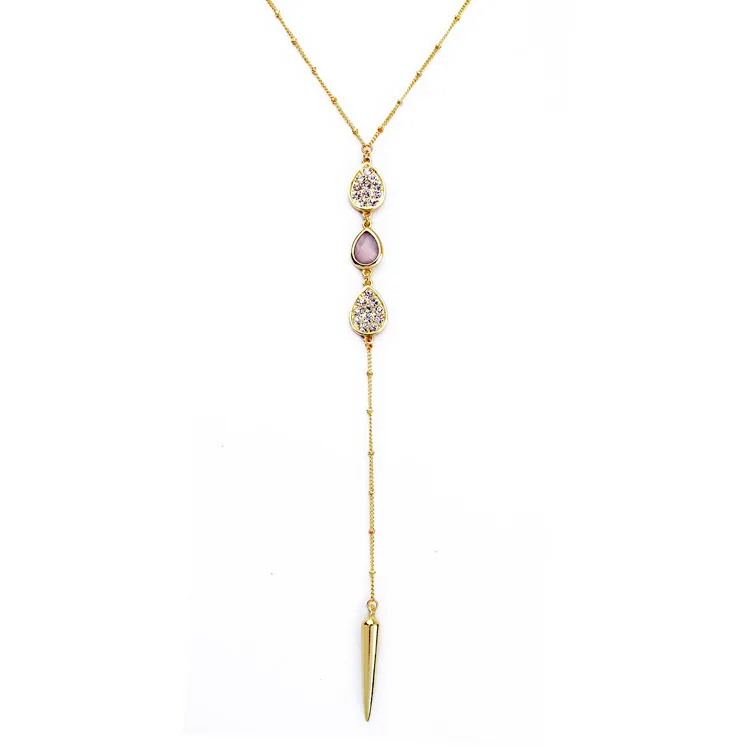

New Arrival Gold Color Rivet Pendant Necklace Fashion Jewelry Summer Long Women Necklace Birthday Gift