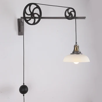 

Retro Nordic Industrial American Rural designer glass wall lamp dining room dining room telescopic gear