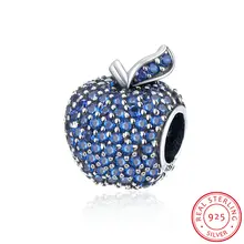 3 Colors 100% Original Genuine 925 Sterling Silver Fashion Apple Beads Women Gift Bracelets Bangle DIY Jewelry Parts VP016