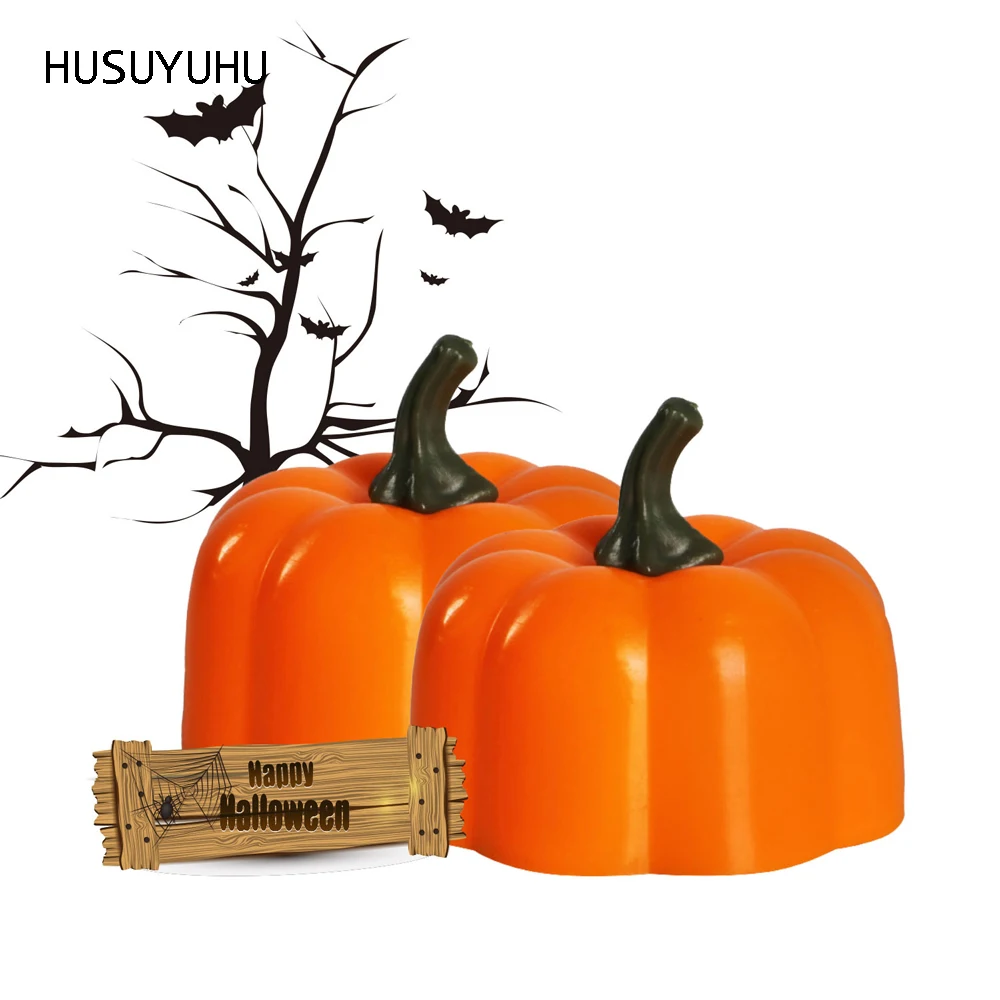 HUSUYUHU 12 шт./кор. Хэллоуин Электронная свеча моделирование Тыква Лампа мерцание