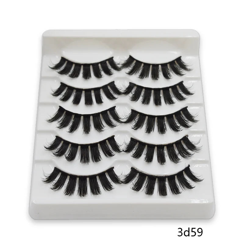 QSTY 5 pairs natural false eyelashes fake lashes long makeup 3d mink lashes eyelash extension mink 3