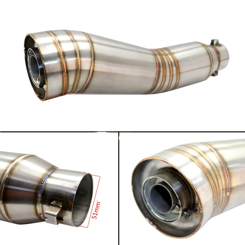 

Motorcycle modified exhaust pipe S - type GP exhaust pipe stainless steel hand pipe general back pressure FOR Universal 36mm-51m