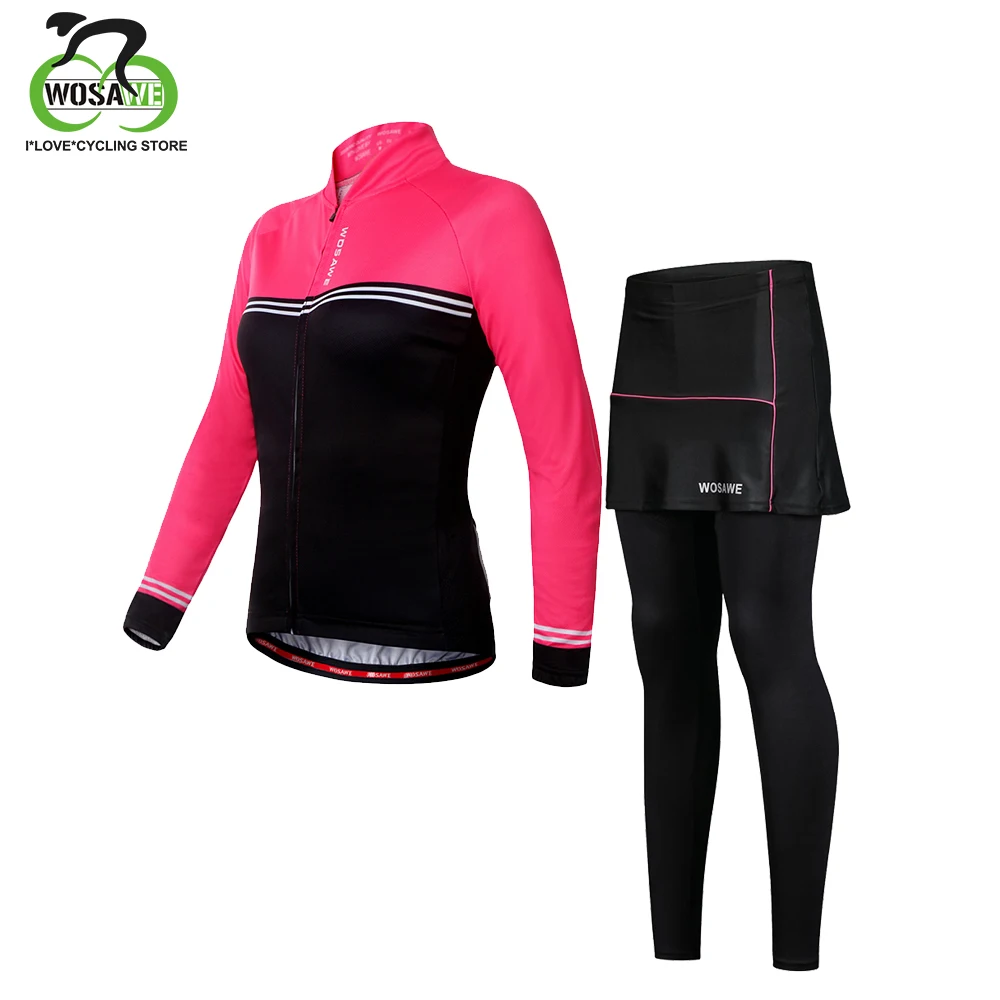 

WOSAWE Women Cycling Clothing Roupa Ciclismo 3D Gel Pad Cycling Jersey Set 2019 Quick Dry Windproof Road Mountain Bike MTB Pant