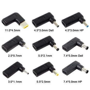 

10pcs/lot USB 3.1 Type C USB-C to Rectangle DC Plug 5.5mm 4.0mm 7.4mm 3.0mm 2.5mm Adapter PD Emulator Trigger 90 Degree Angled