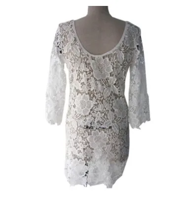 

2017 Hollow Out Lace Bikini Cover Ups Beach Dress