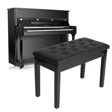 Zebra 75X35X50CM Padded Double Duet Seat Piano Keyboard Bench PU Leather Piano Concert Chair Ebony Keyboard Storage Seat