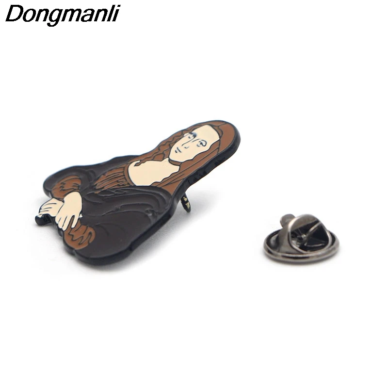 P2132 Dongmanli, вдохновленная "Mona Lisa" от Leonardo da Vinci, Винтажная брошь, высокое качество, металлические эмалированные булавки, значок, бижутерия