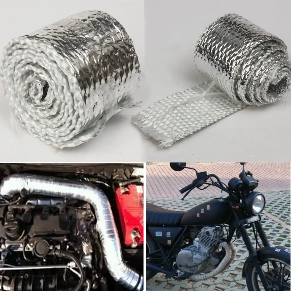 1M MOTORCYCLE EXHAUST HEADER TURBO PIPE THERMAL HEAT WRAP TAPE INTAKE